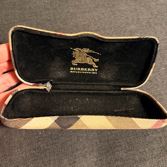 Burberry Checkered Eyewear Case in Signature Beige and Black main image 6